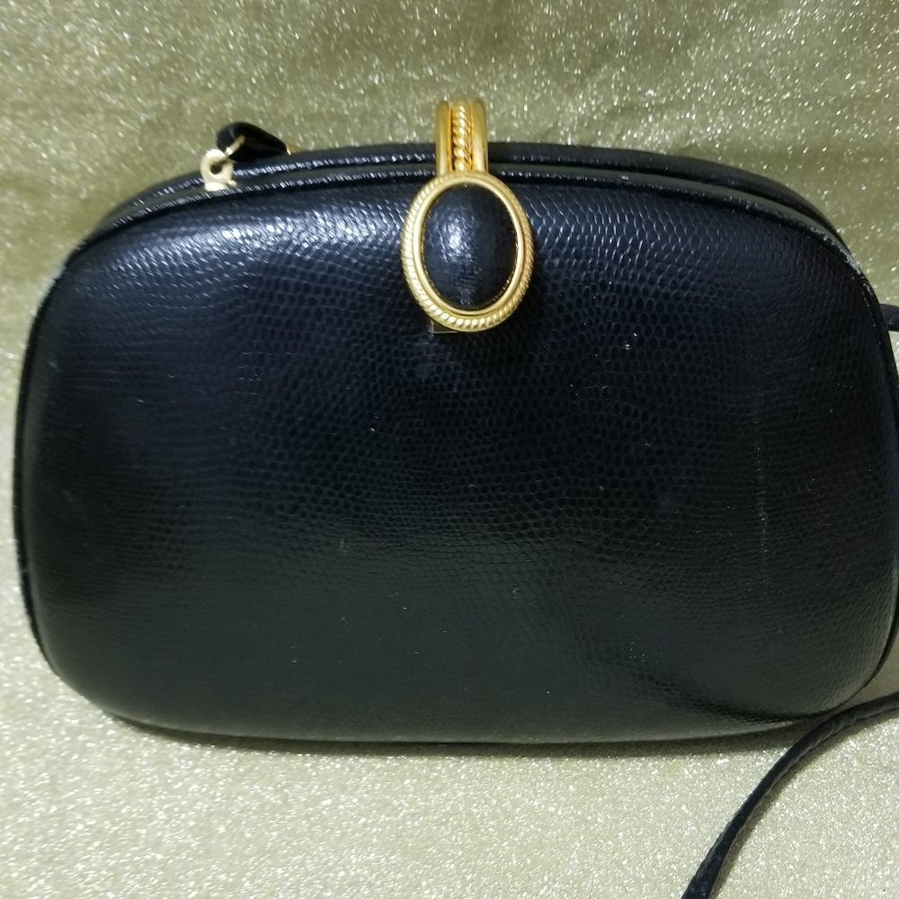 Elan Black Vintage Bucket Clutch